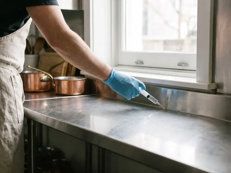 Cafards et blattes : gel appliqué en cuisine